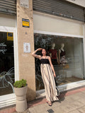 Vestido beige rayas