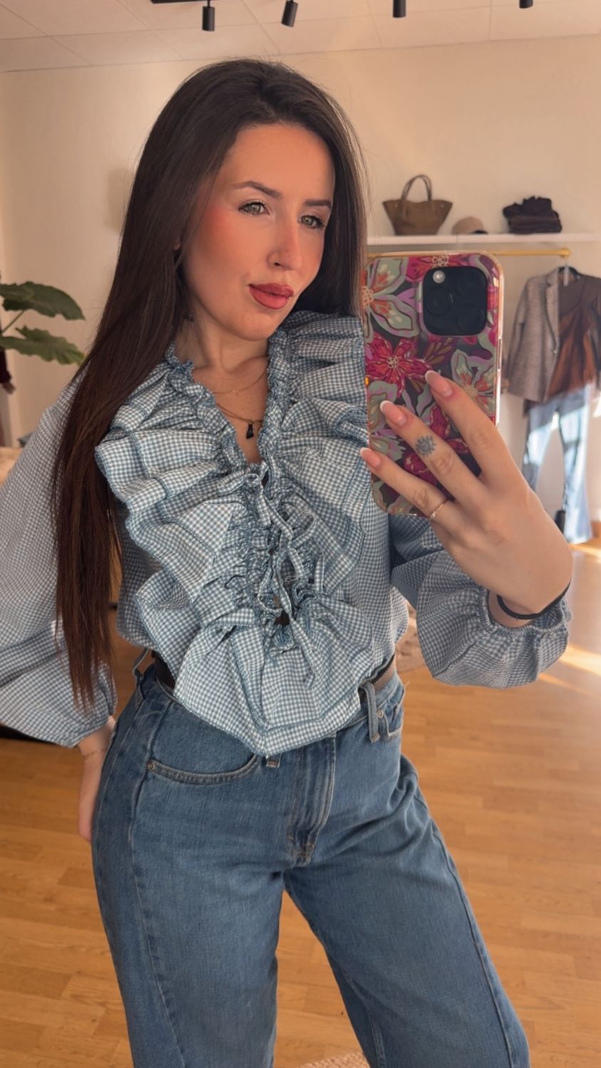 Blusa Volantes Vichy