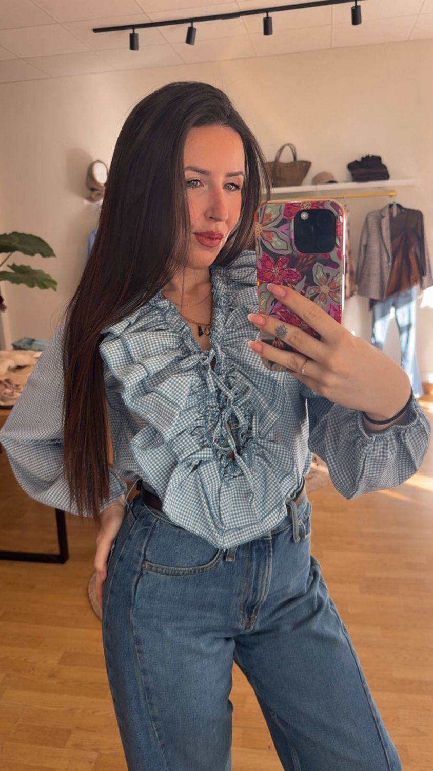 Blusa Volantes Vichy