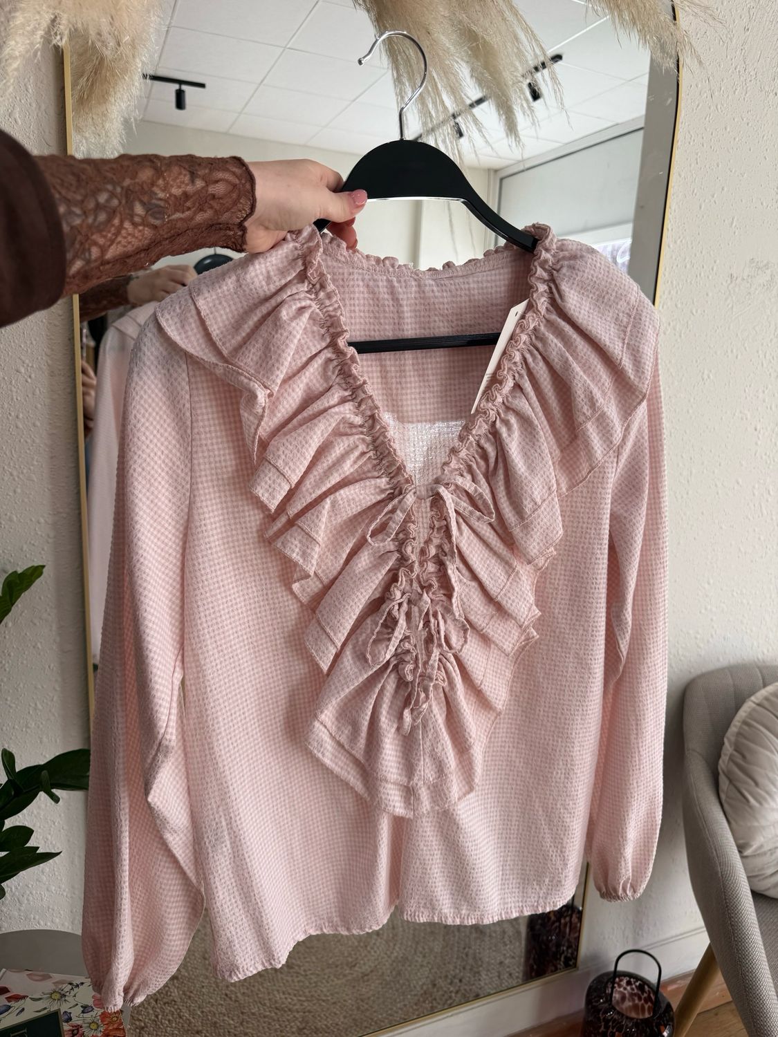 Blusa Volante Rosa