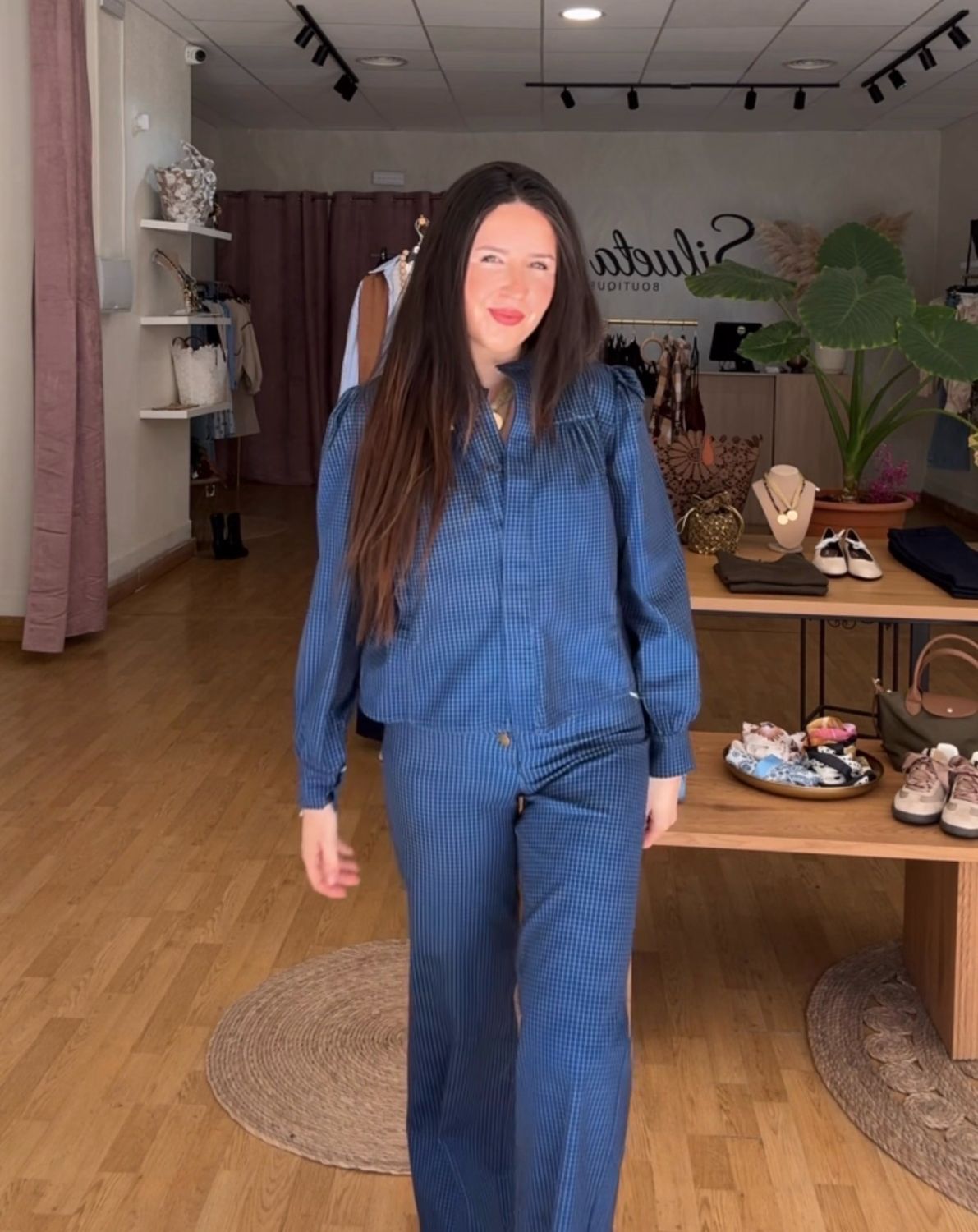 Camisa Cuadritos Azul Marino