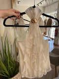 Blusa halter aplique