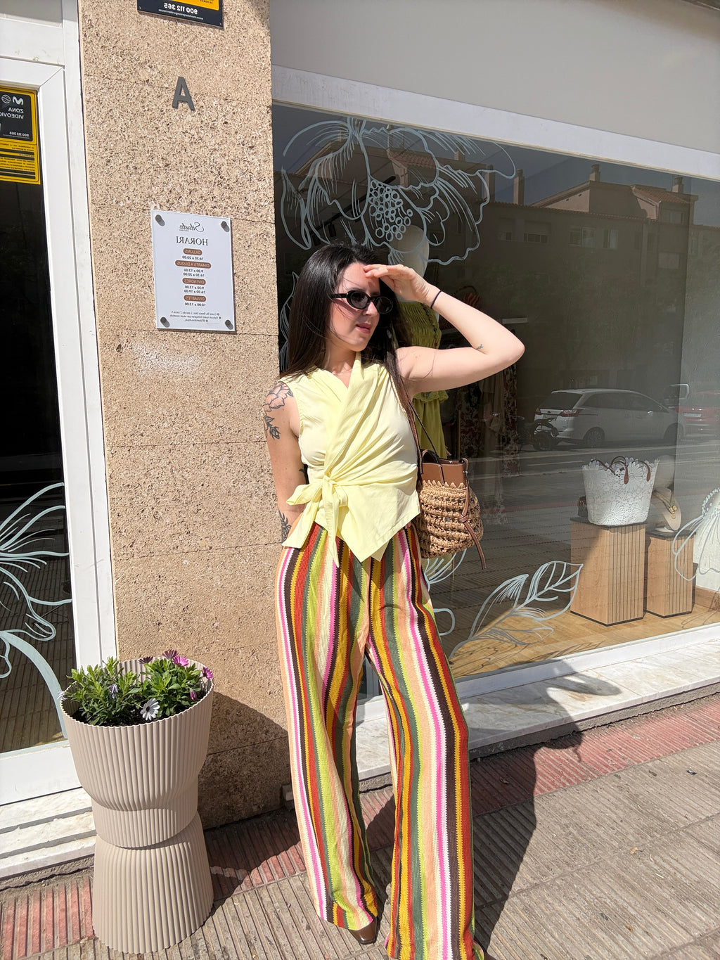 Blusa cruzada con lazada