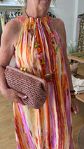 Vestido halter multicolor