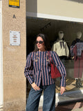 Chaqueta rayas bordada