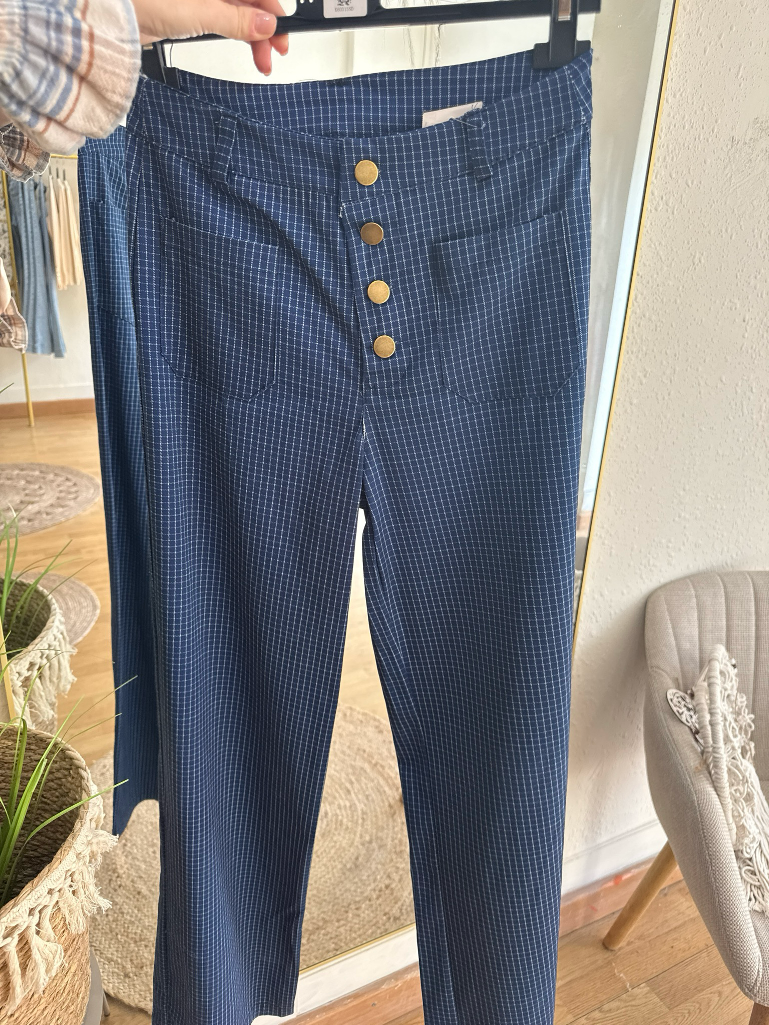 Pantalón cuadrito azul marino